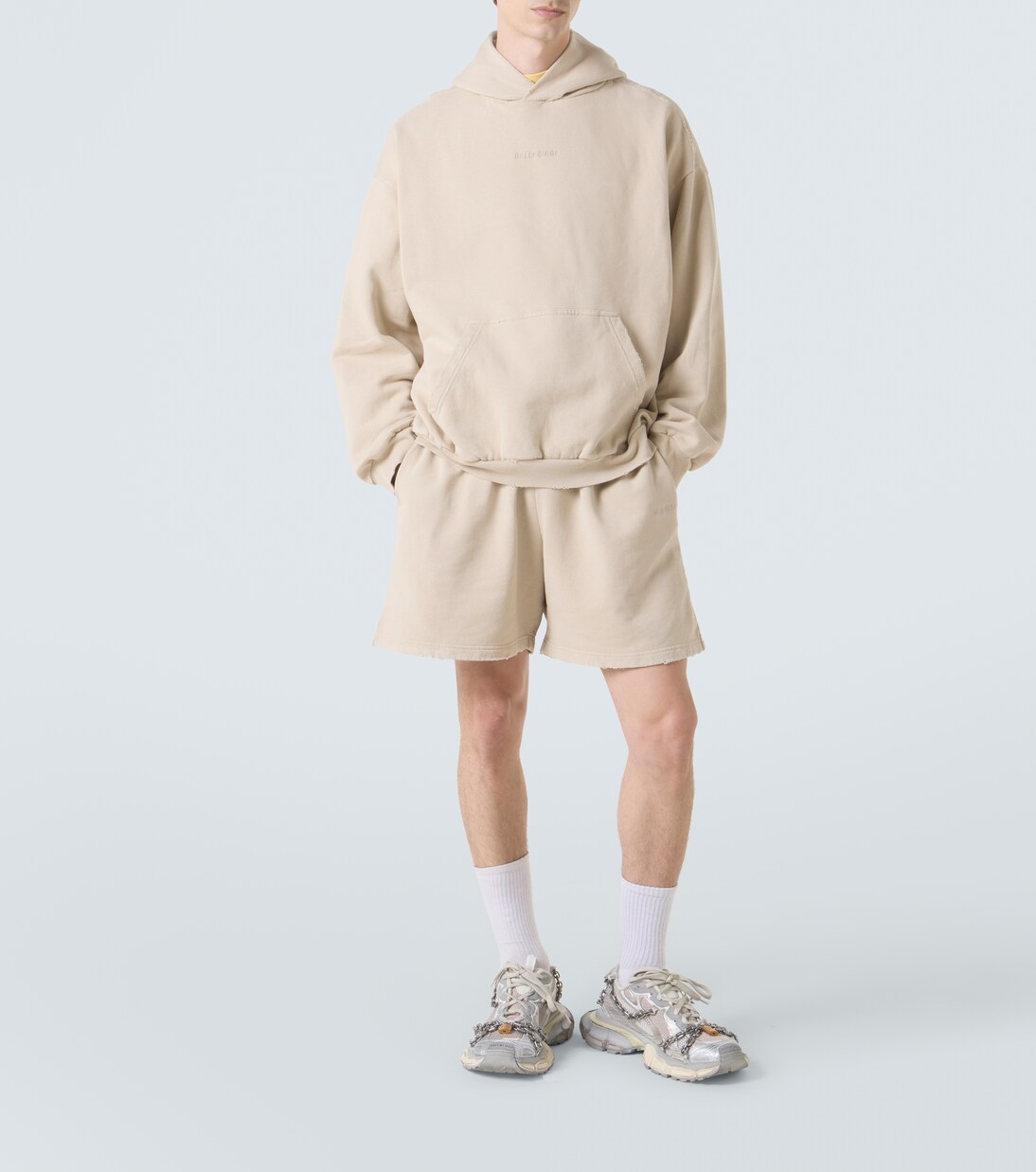 Logo cotton fleece hoodie | Balenciaga