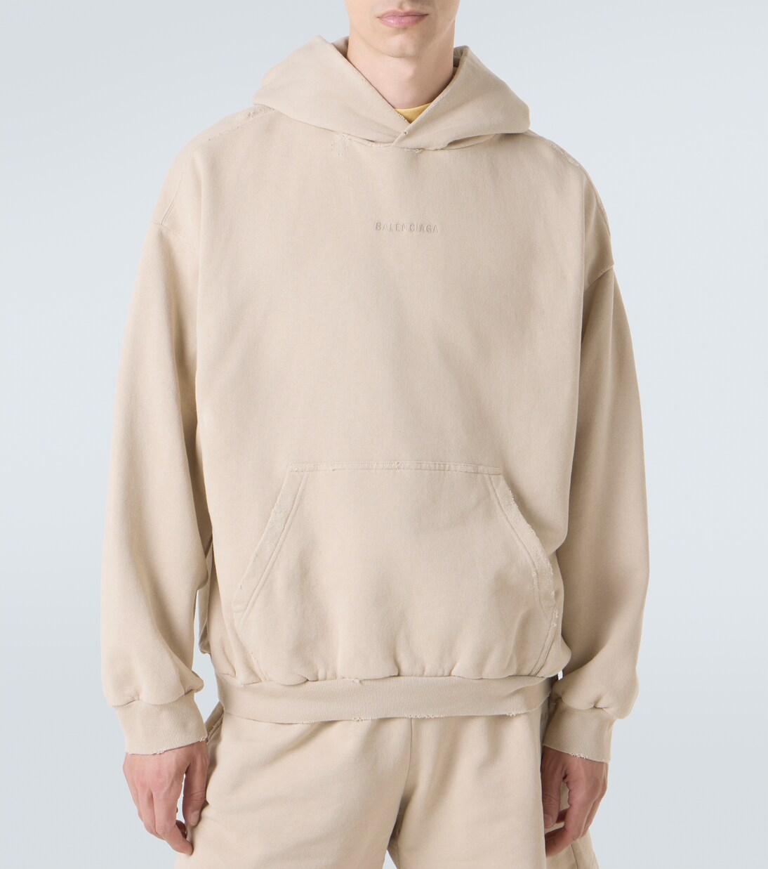 Logo cotton fleece hoodie | Balenciaga