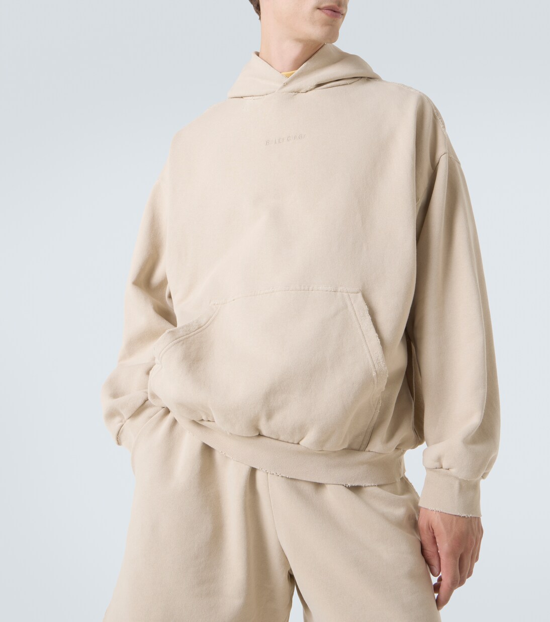 Logo cotton fleece hoodie | Balenciaga