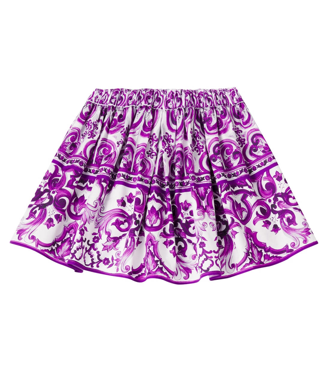 Falda Majolica de popelín de algodón | Dolce&Gabbana Kids