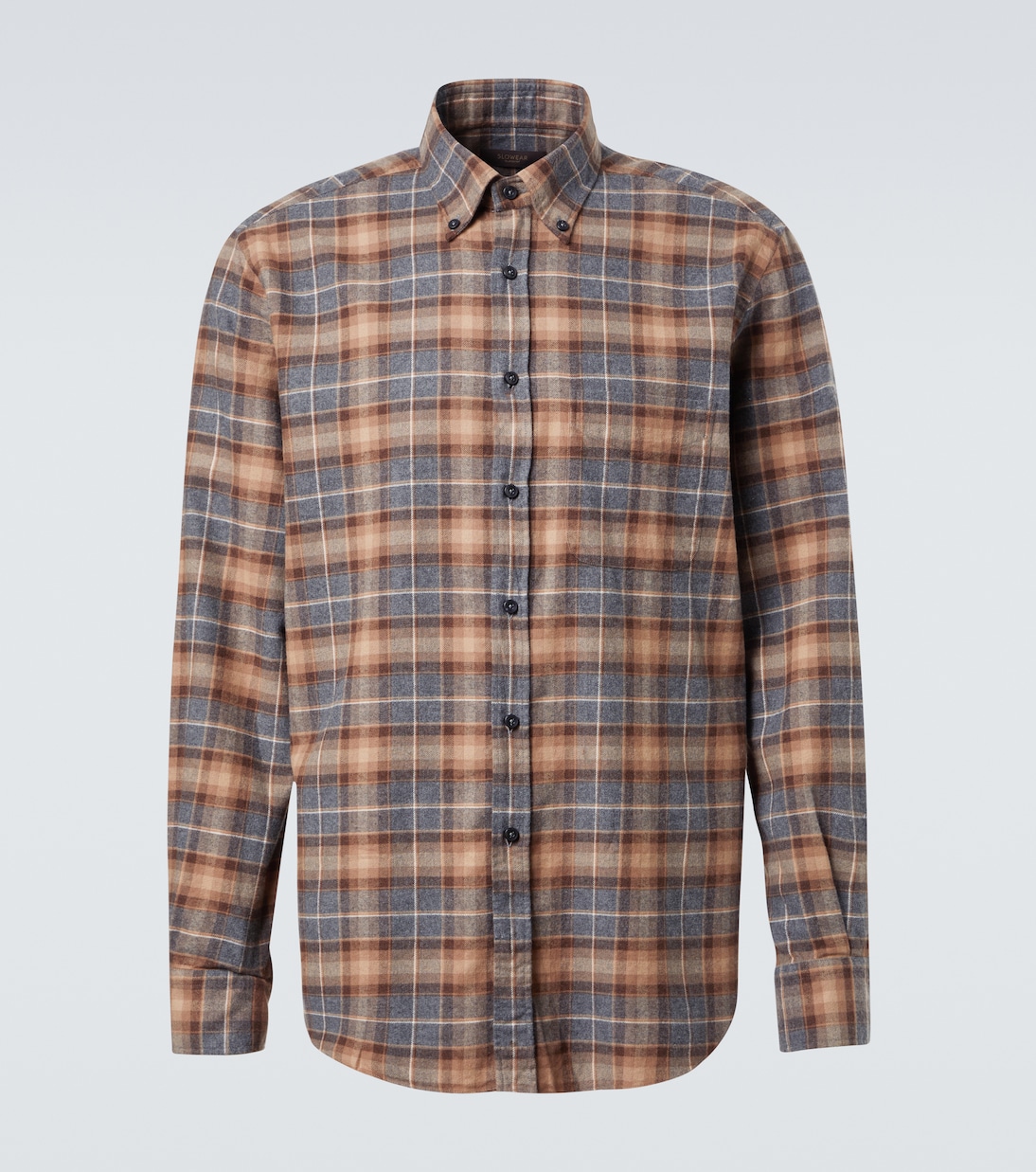 Plaid cotton flannel shirt | Slowear