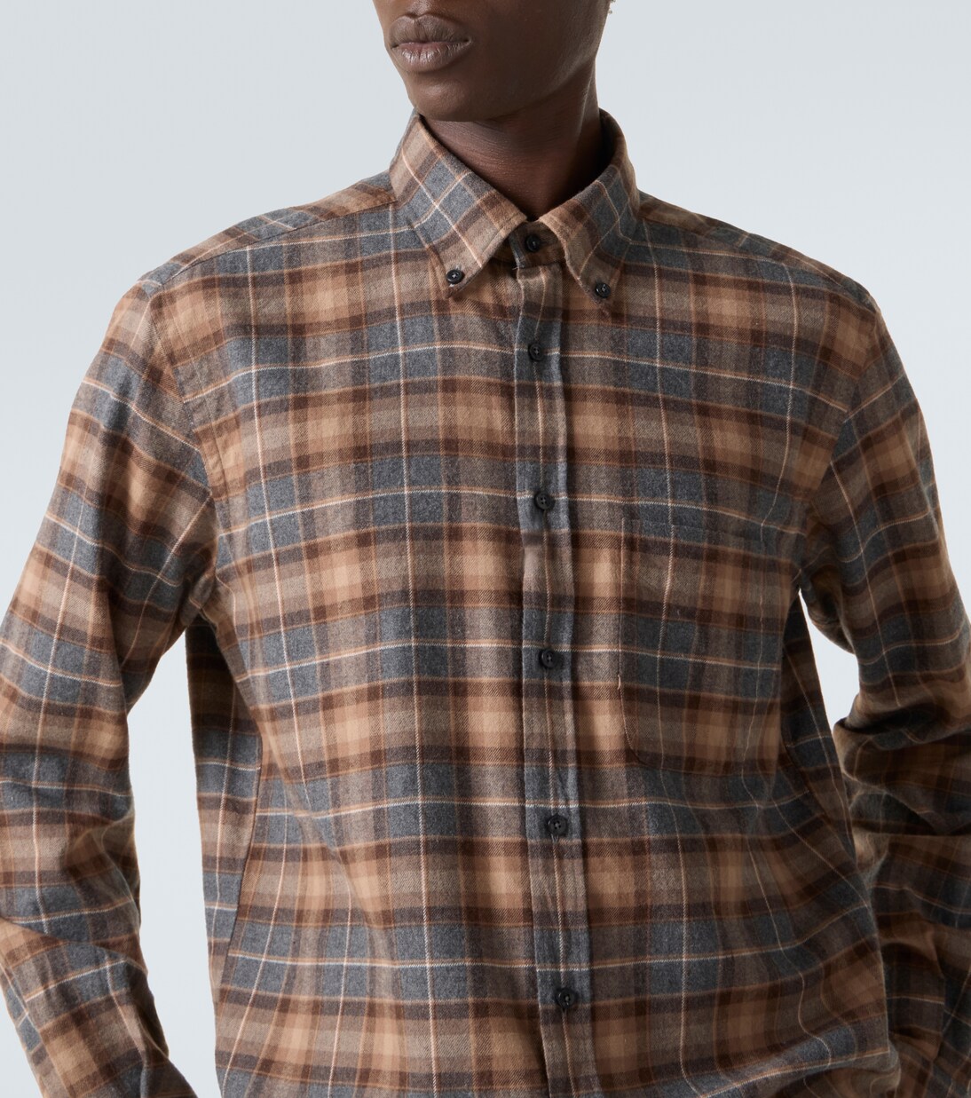 Plaid cotton flannel shirt | Slowear