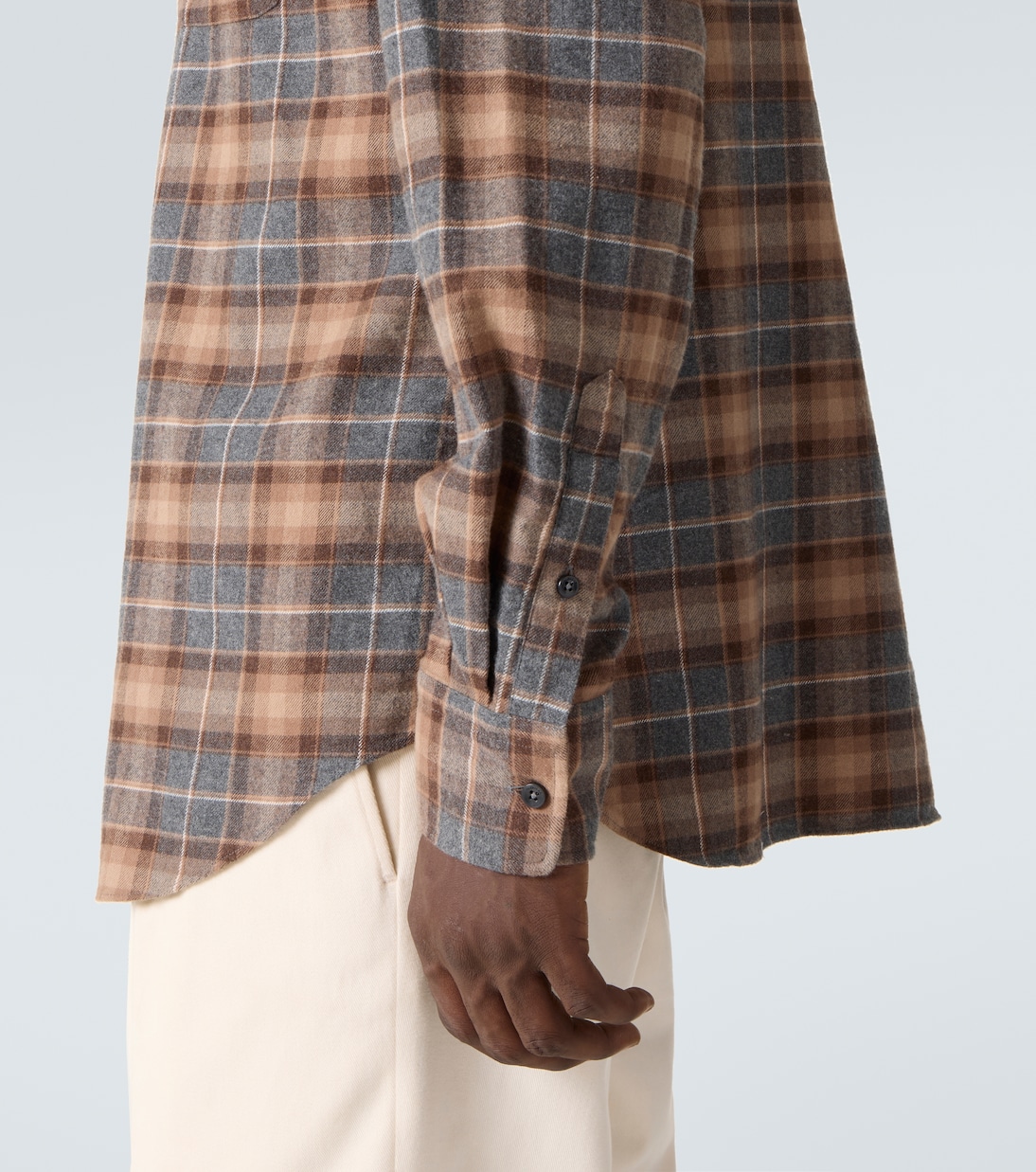 Plaid cotton flannel shirt | Slowear