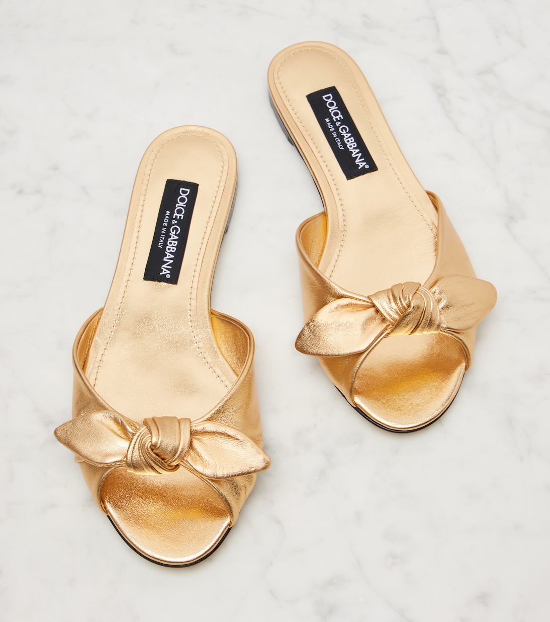 Metallic leather slides | Dolce&Gabbana