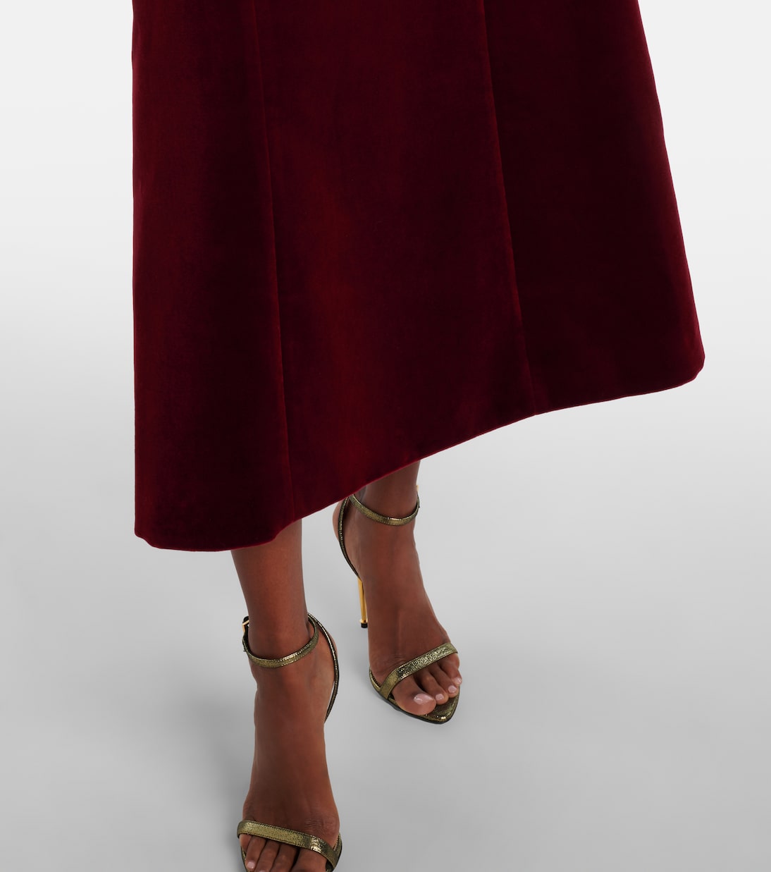 Carita off-shoulder cotton velvet midi dress | Emilia Wickstead