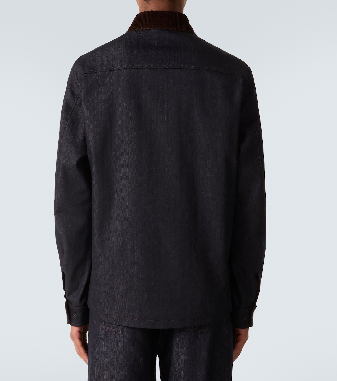 Corduroy-trimmed denim shirt jacket | Moncler