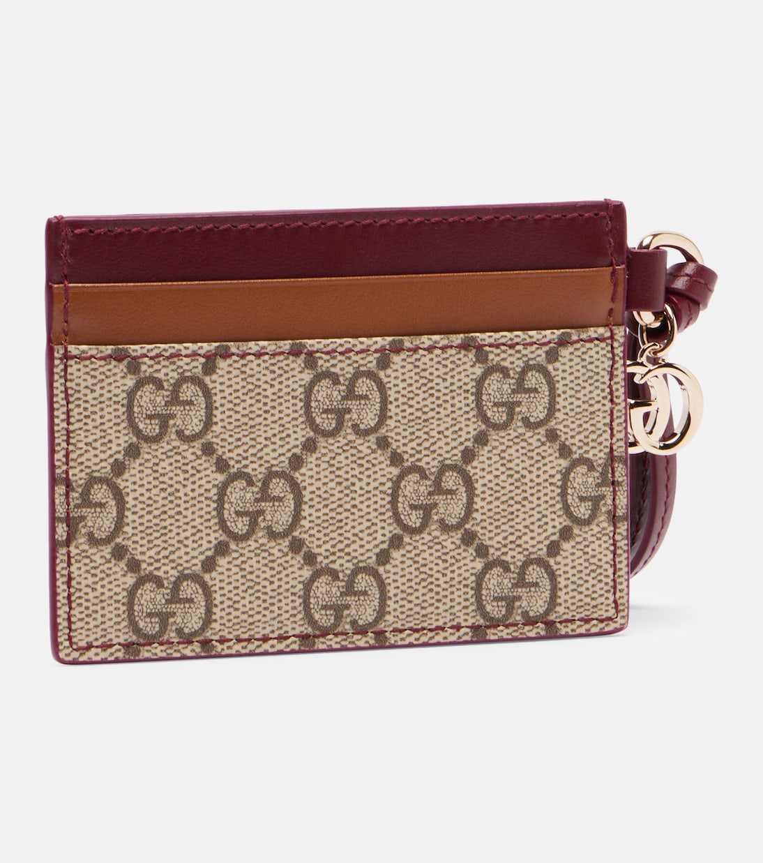 GG Canvas leather-trimmed card holder | Gucci