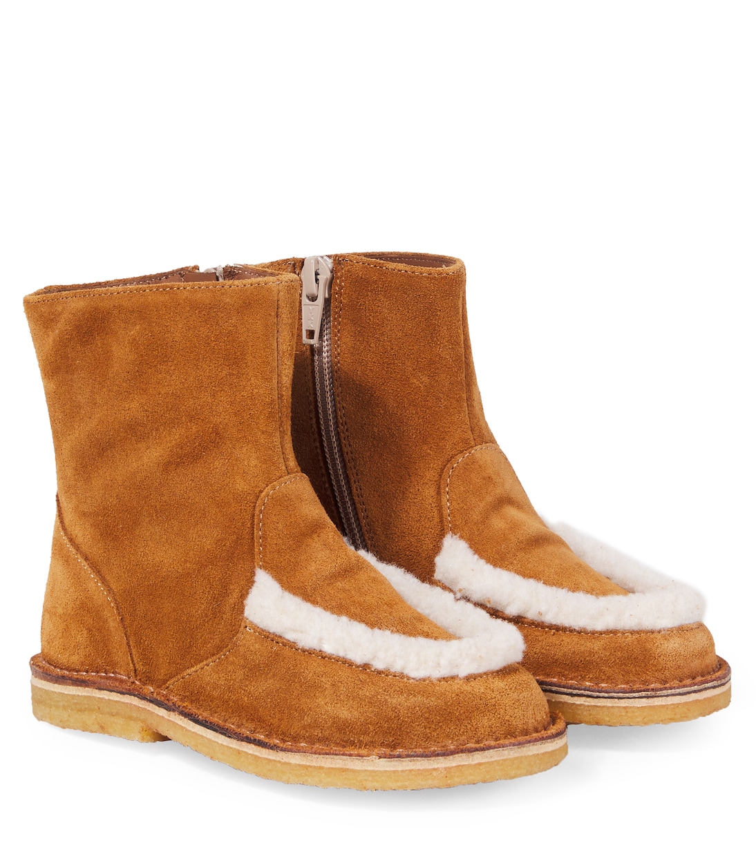 Shearling-trimmed suede boots | PèPè