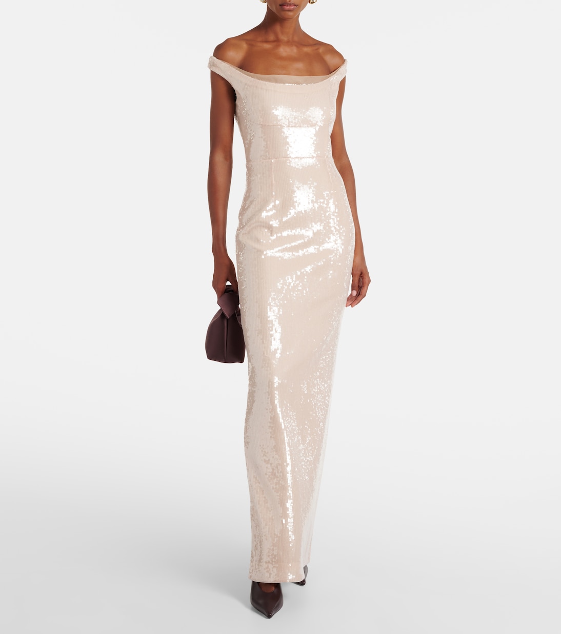 Off-Shoulder-Robe mit Pailletten | Roland Mouret