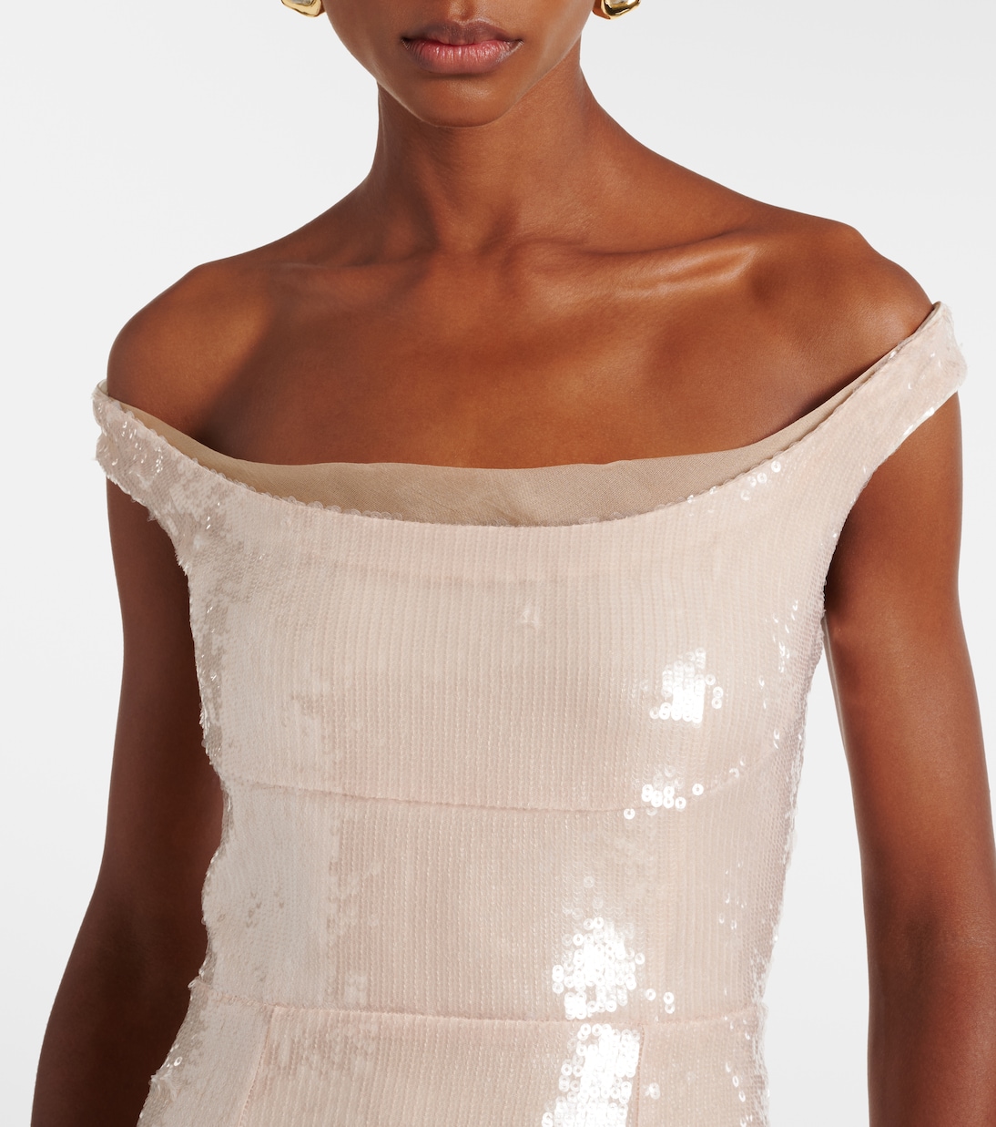 Off-Shoulder-Robe mit Pailletten | Roland Mouret