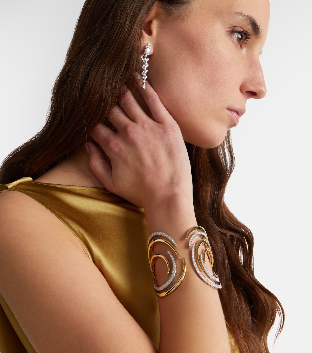 Bracciale Golden Strada in oro 18kt e oro bianco con diamanti | Yeprem