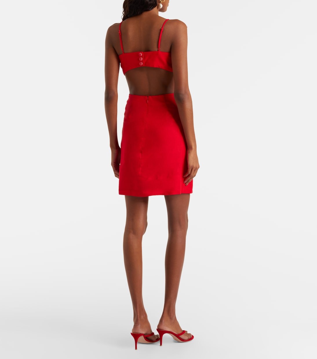 Minikleid Red Flower aus einem Leinengemisch | Farm Rio