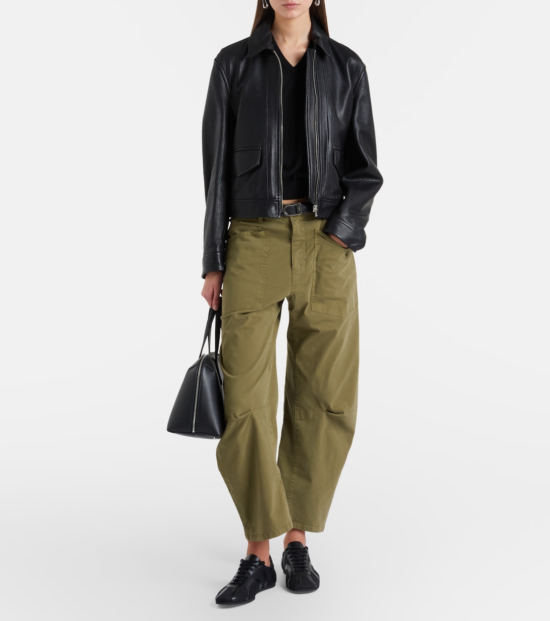 Shon cotton twill barrel-leg pants | Nili Lotan
