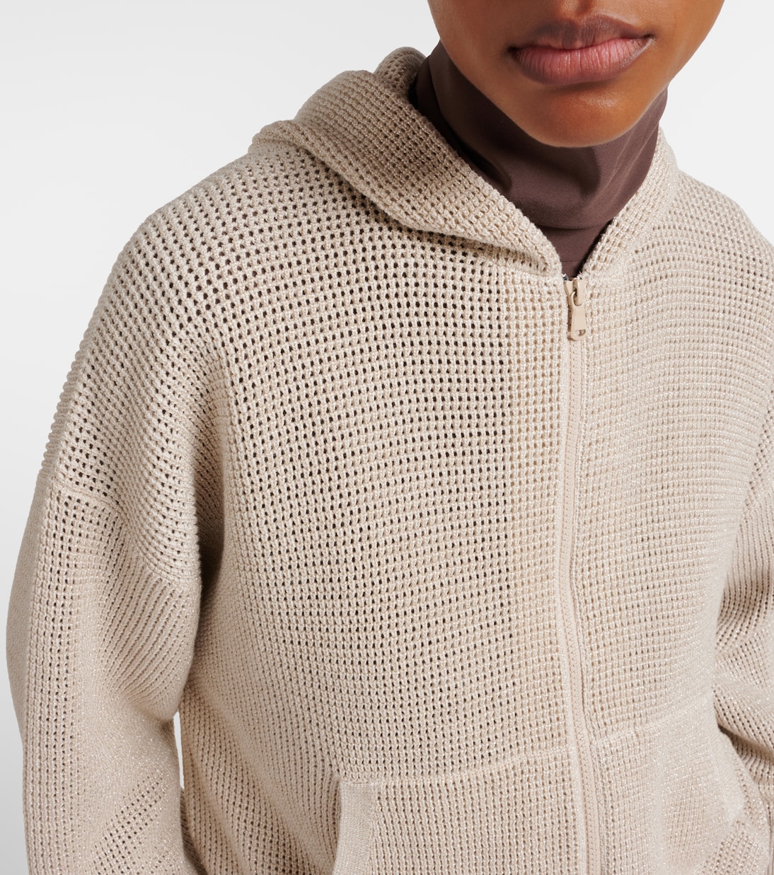 Kapuzenjacke aus Lamé | Brunello Cucinelli