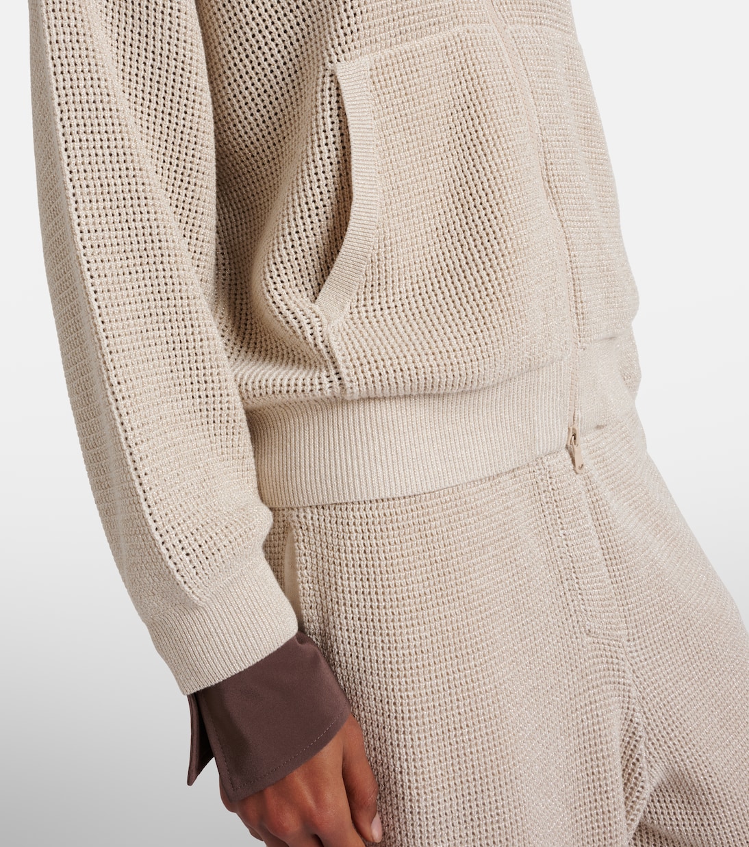 Kapuzenjacke aus Lamé | Brunello Cucinelli