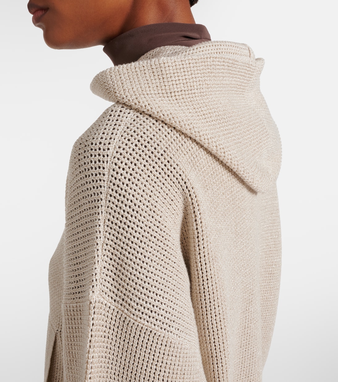 Kapuzenjacke aus Lamé | Brunello Cucinelli