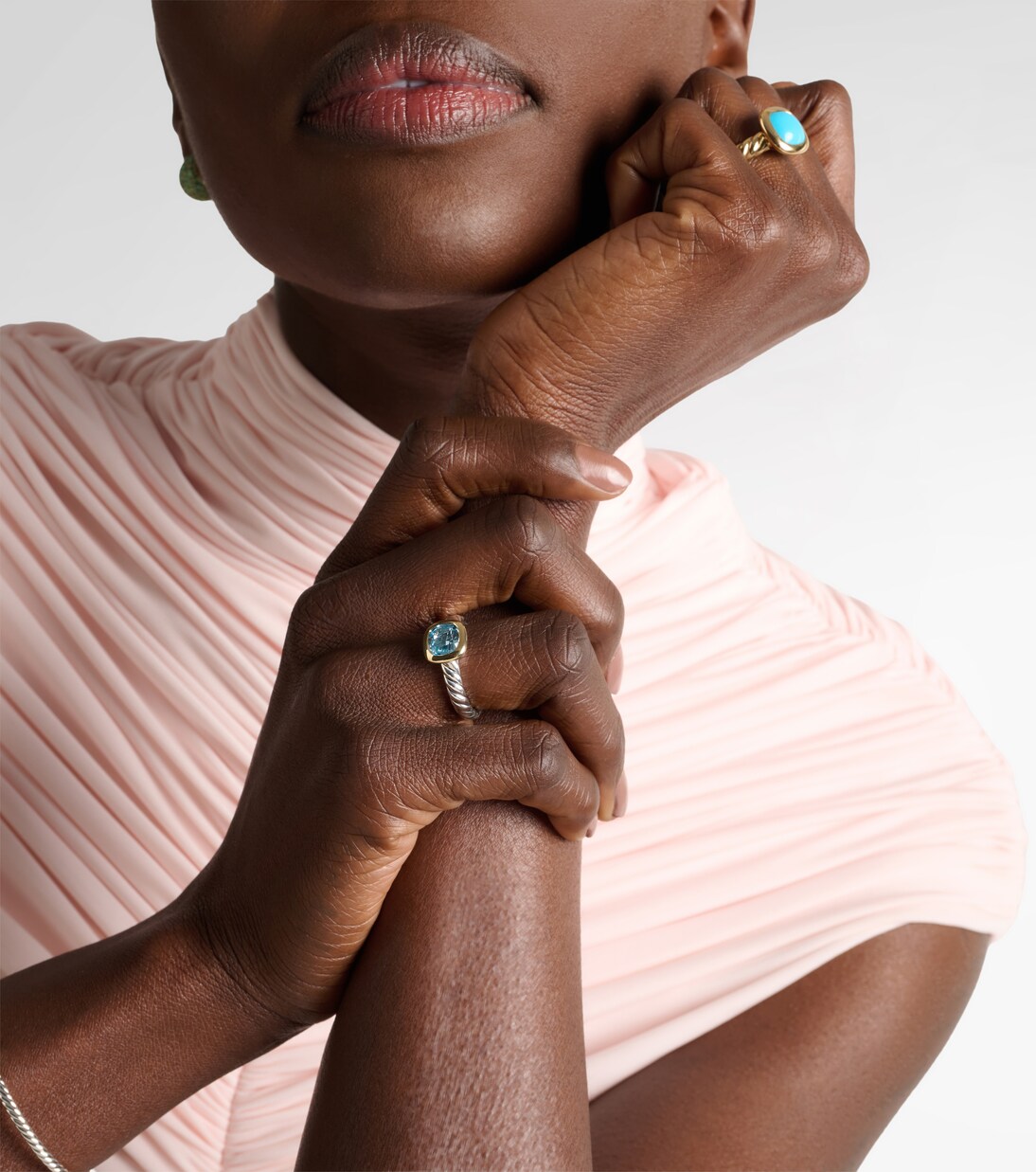 Anello DY Mercer® in argento sterling e oro 18kt con topazio | David Yurman