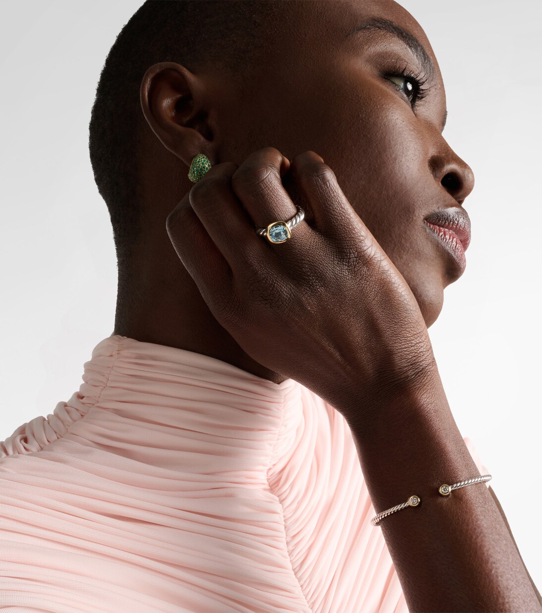 Anello DY Mercer® in argento sterling e oro 18kt con topazio | David Yurman