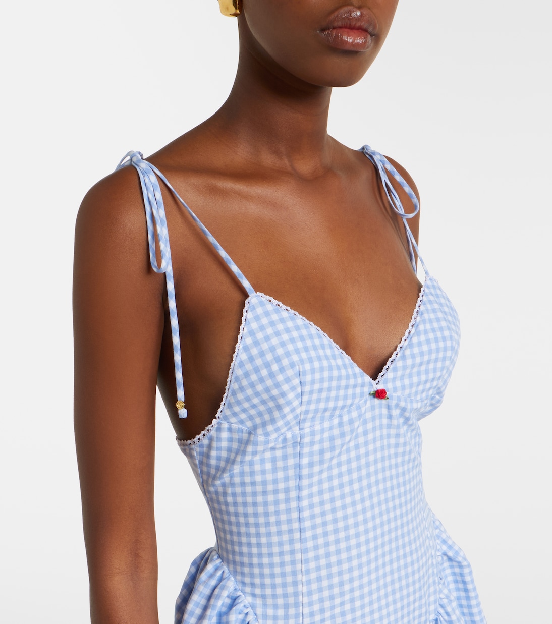 Abito lungo Paloma in popeline di cotone a quadri | Bananhot