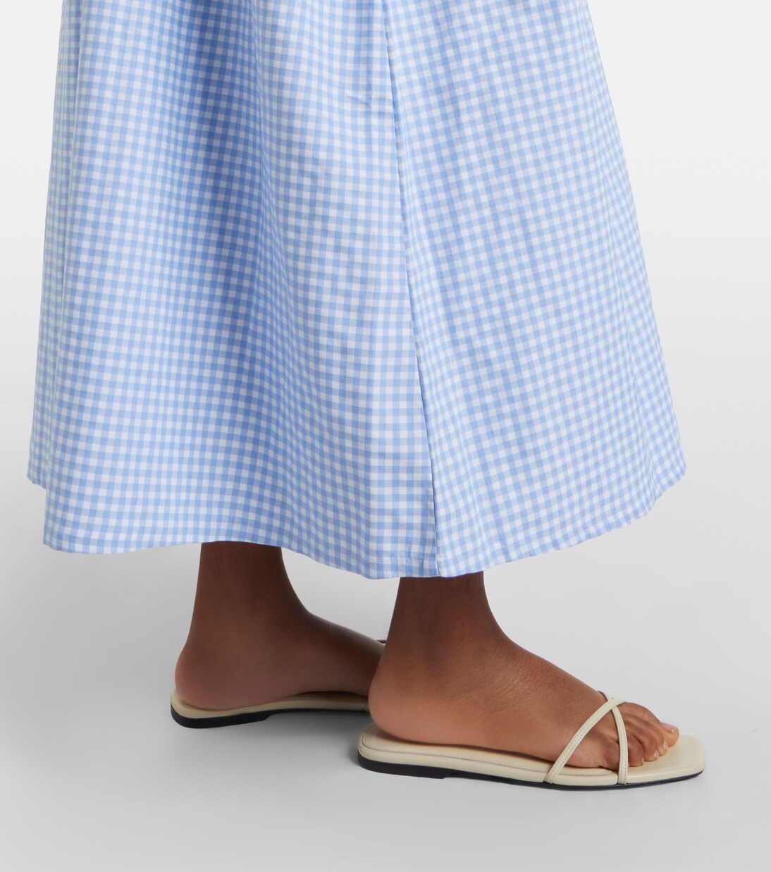 Abito lungo Paloma in popeline di cotone a quadri | Bananhot