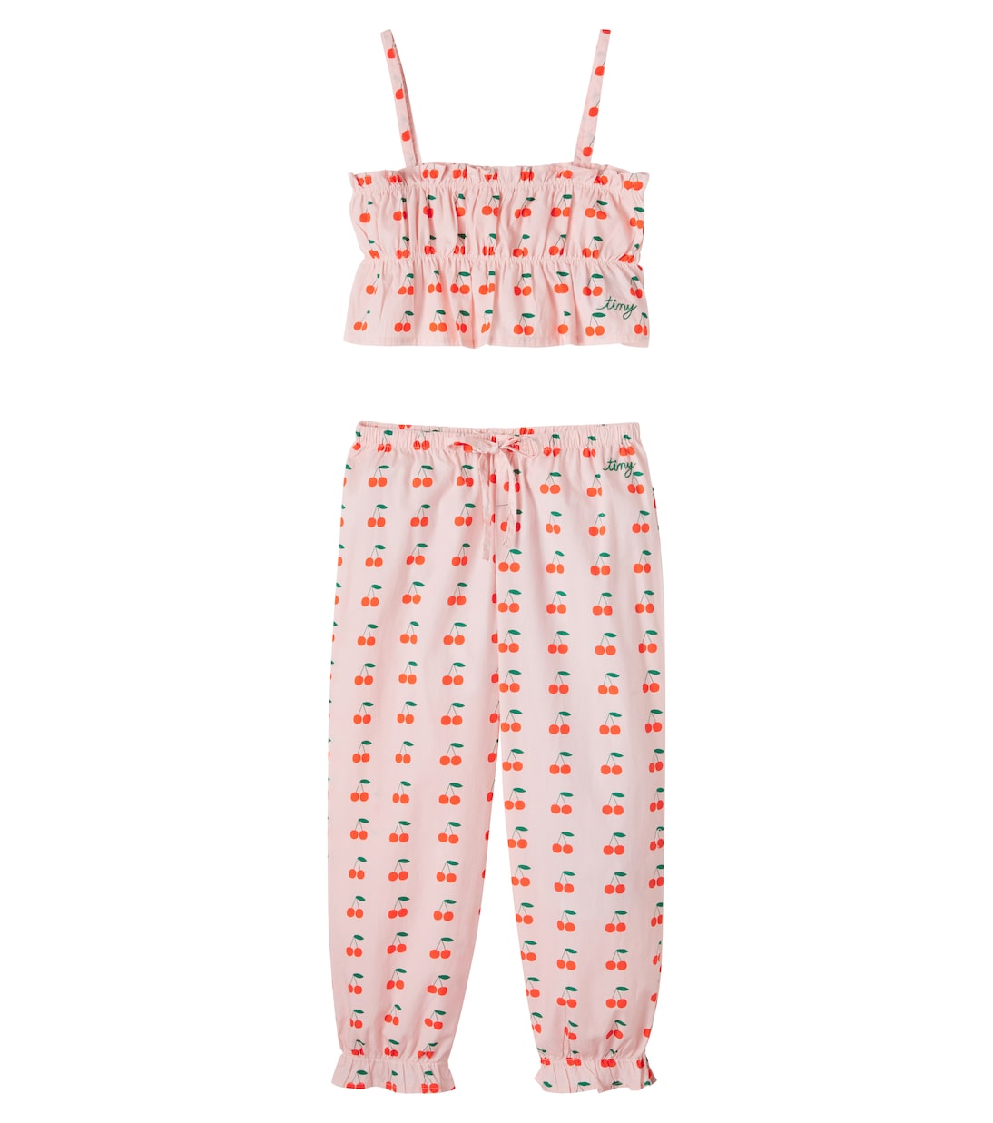 Set Cherries aus Top und Hose aus Baumwolle | Tinycottons