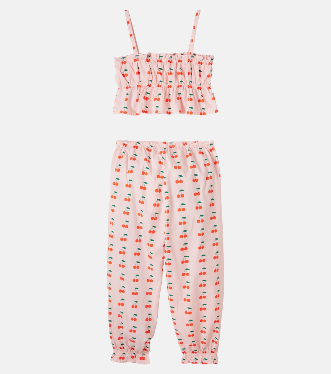 Set Cherries aus Top und Hose aus Baumwolle | Tinycottons