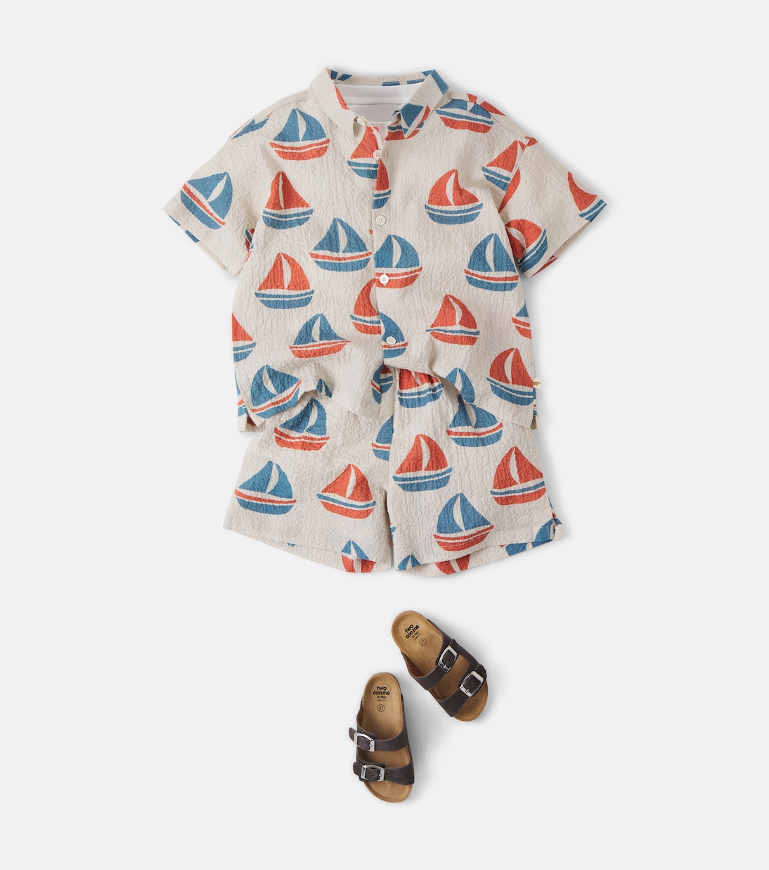 Bedruckte Shorts Elliot aus Baumwoll-Seersucker | Konges Sløjd