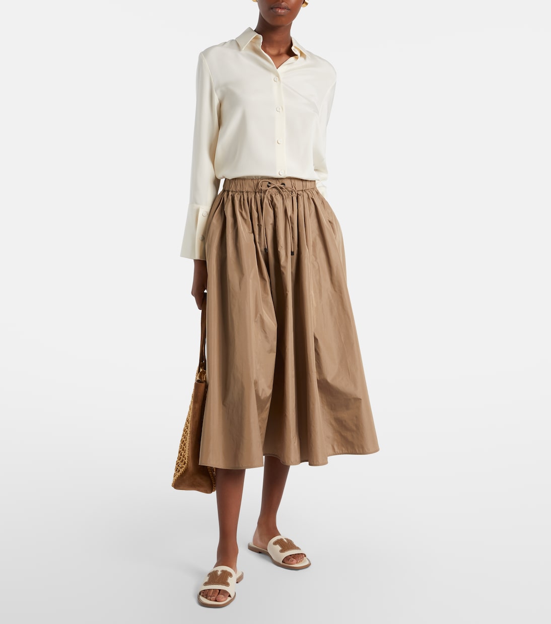 Pantoletten Caucaso aus Canvas mit Leder | Max Mara