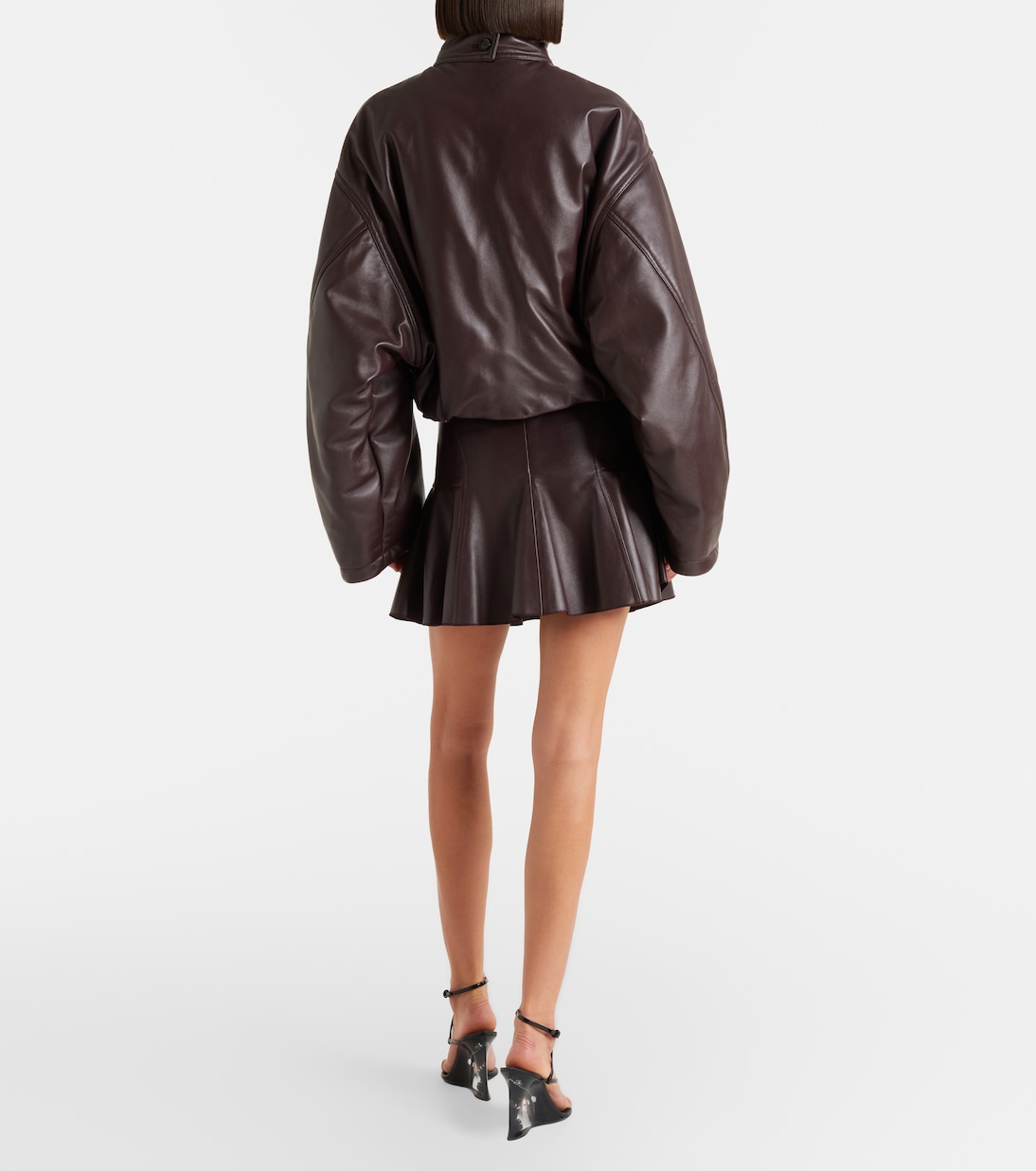 Pleated leather miniskirt | Alaïa