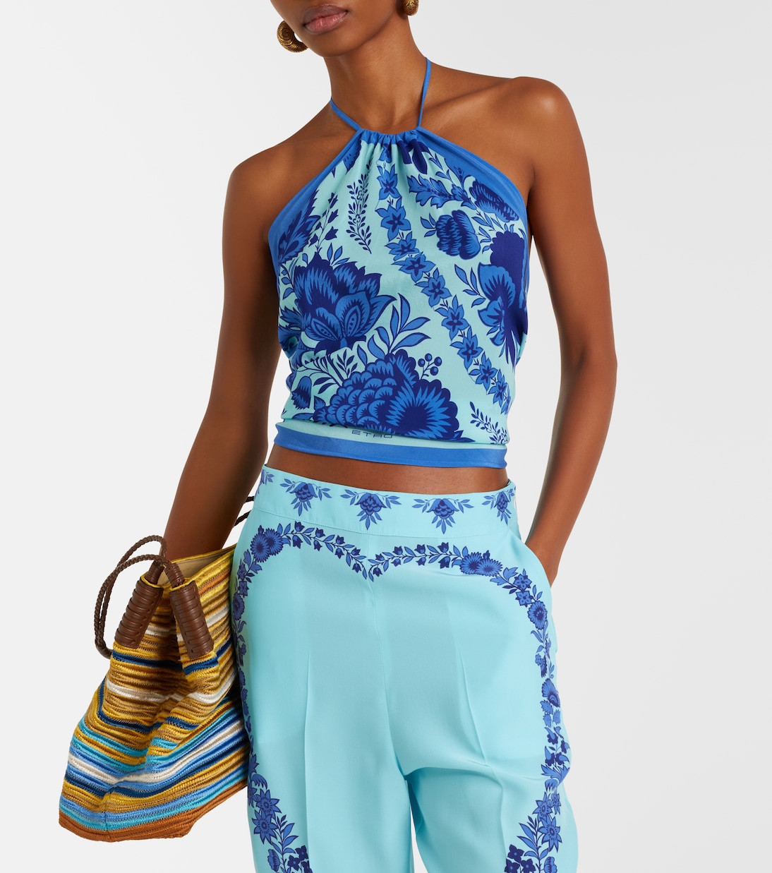 Paisley halterneck silk top | Etro
