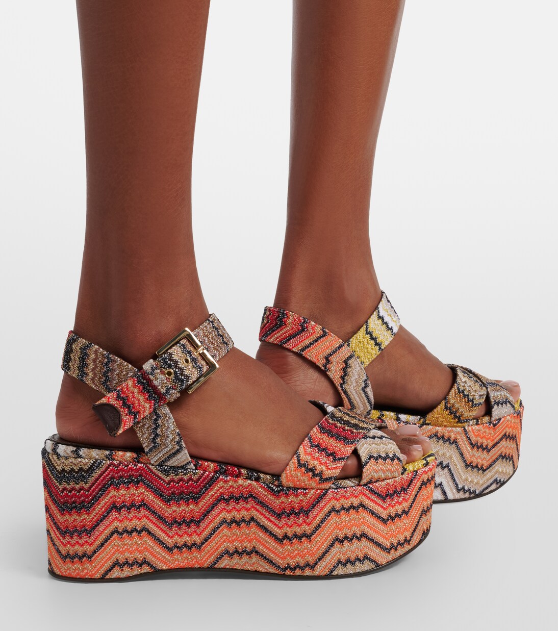 Julia Zigzag lamé platform sandals | Missoni