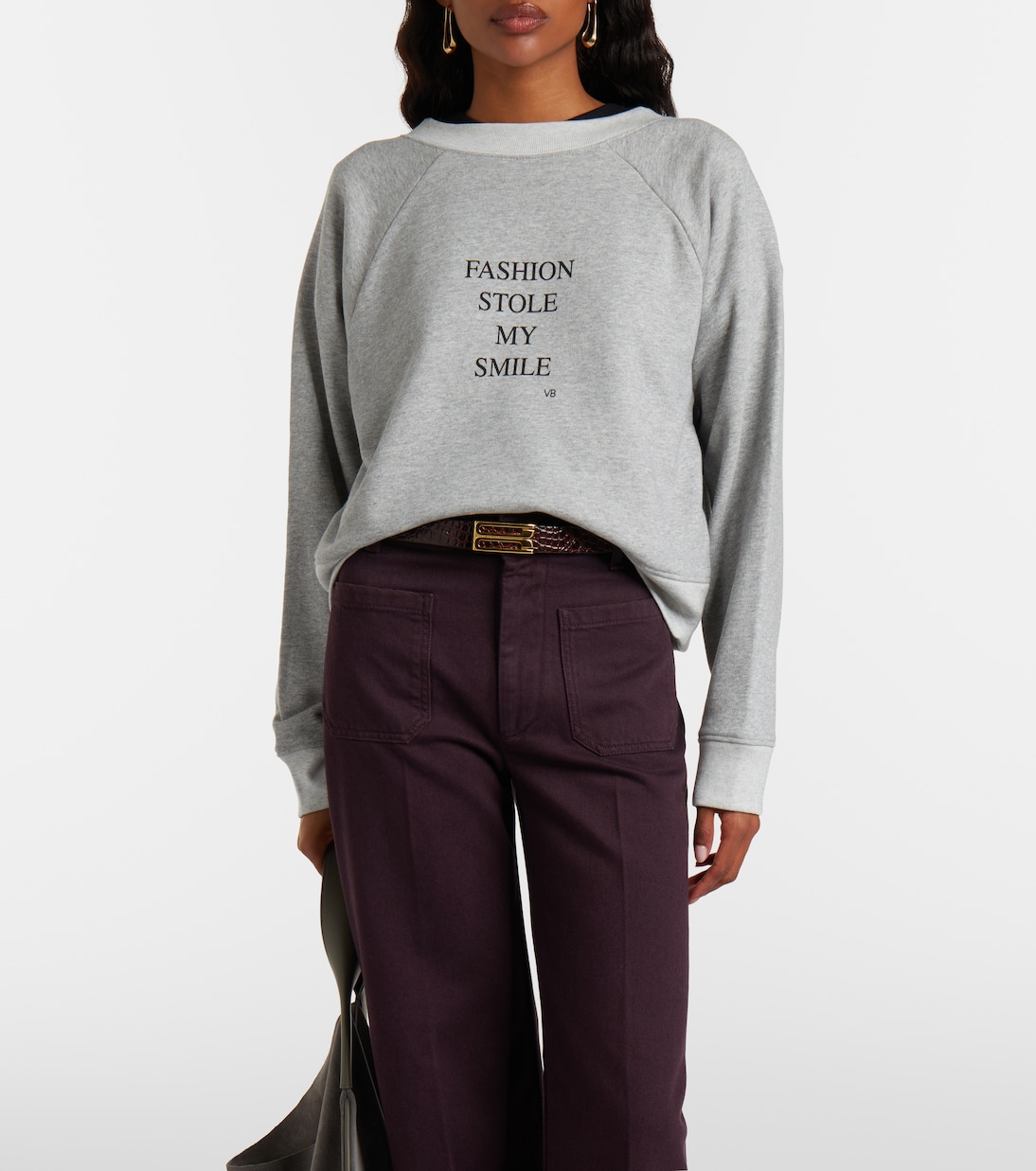 Felpa in jersey di misto cotone con stampa | Victoria Beckham