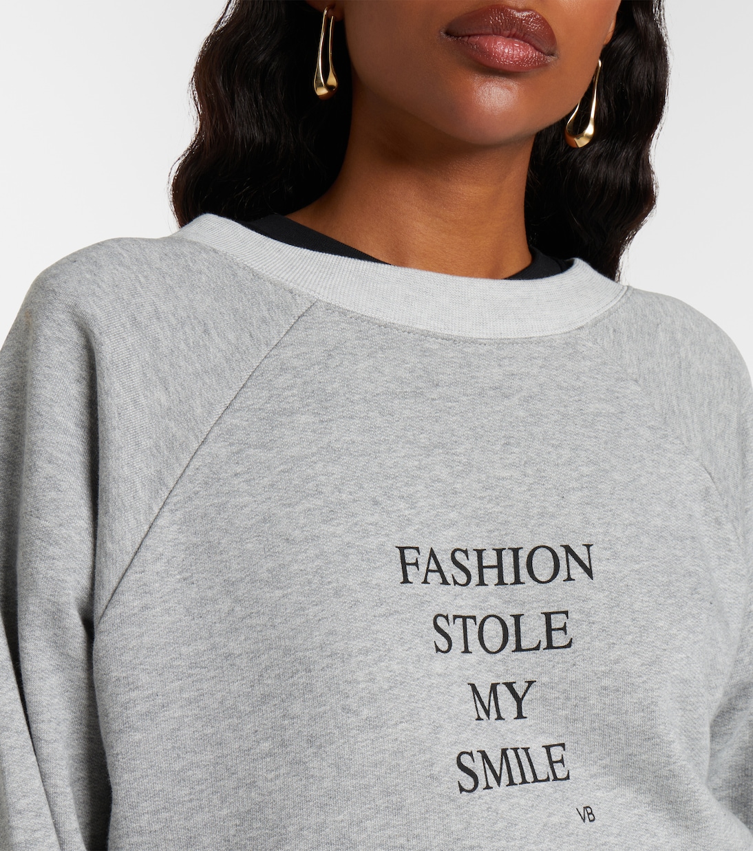 Felpa in jersey di misto cotone con stampa | Victoria Beckham