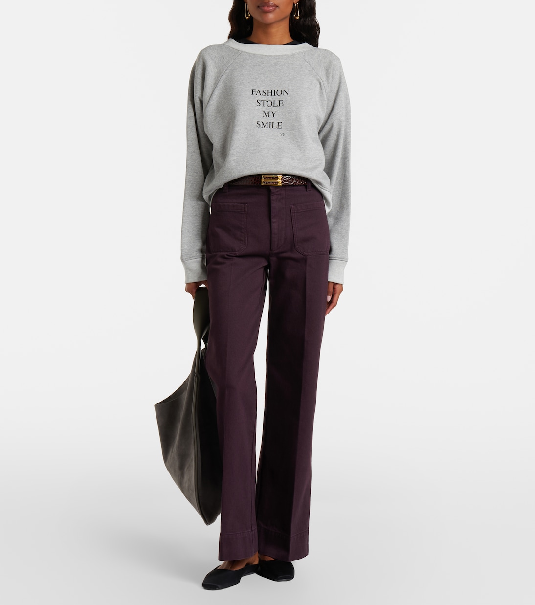 Felpa in jersey di misto cotone con stampa | Victoria Beckham