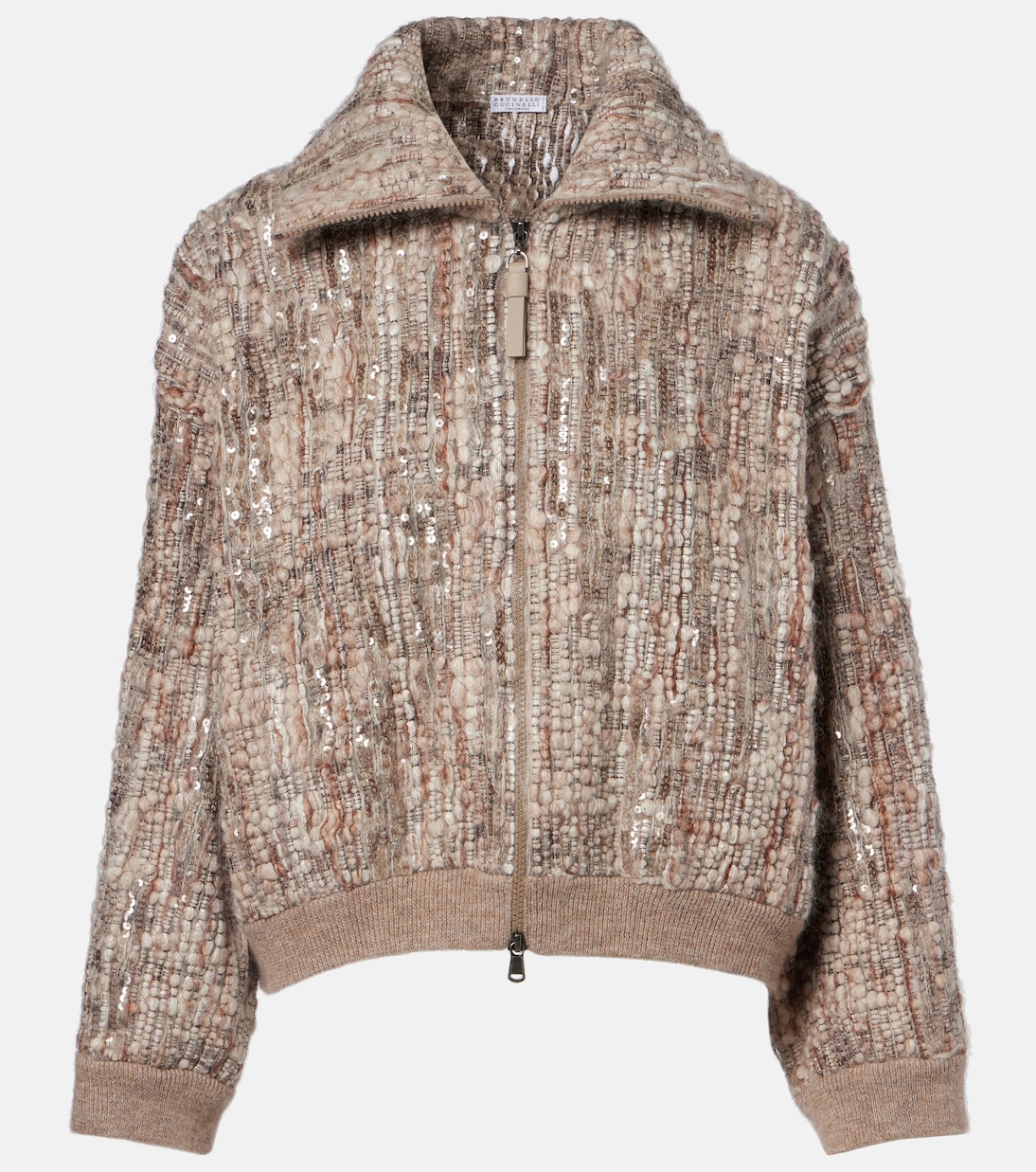Cardigan aus einem Mohairgemisch mit Pailetten | Brunello Cucinelli