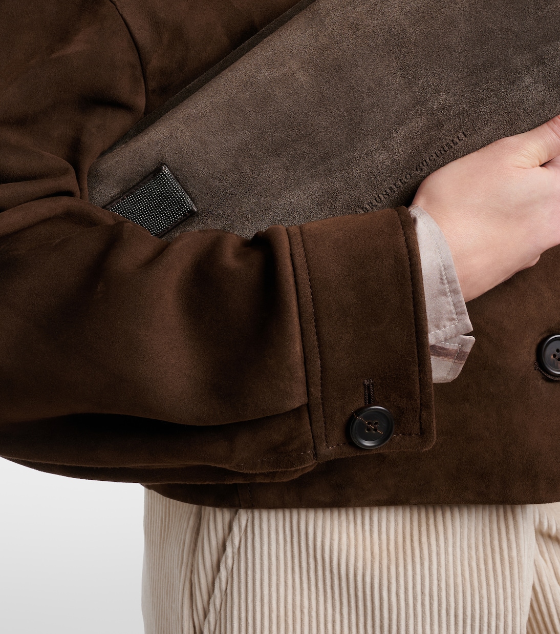 Cropped suede jacket | Brunello Cucinelli