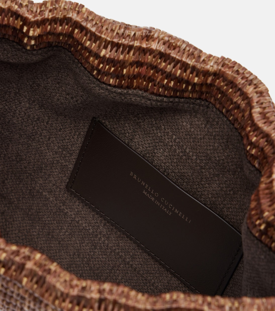 Mellow Small raffia-effect crossbody bag | Brunello Cucinelli