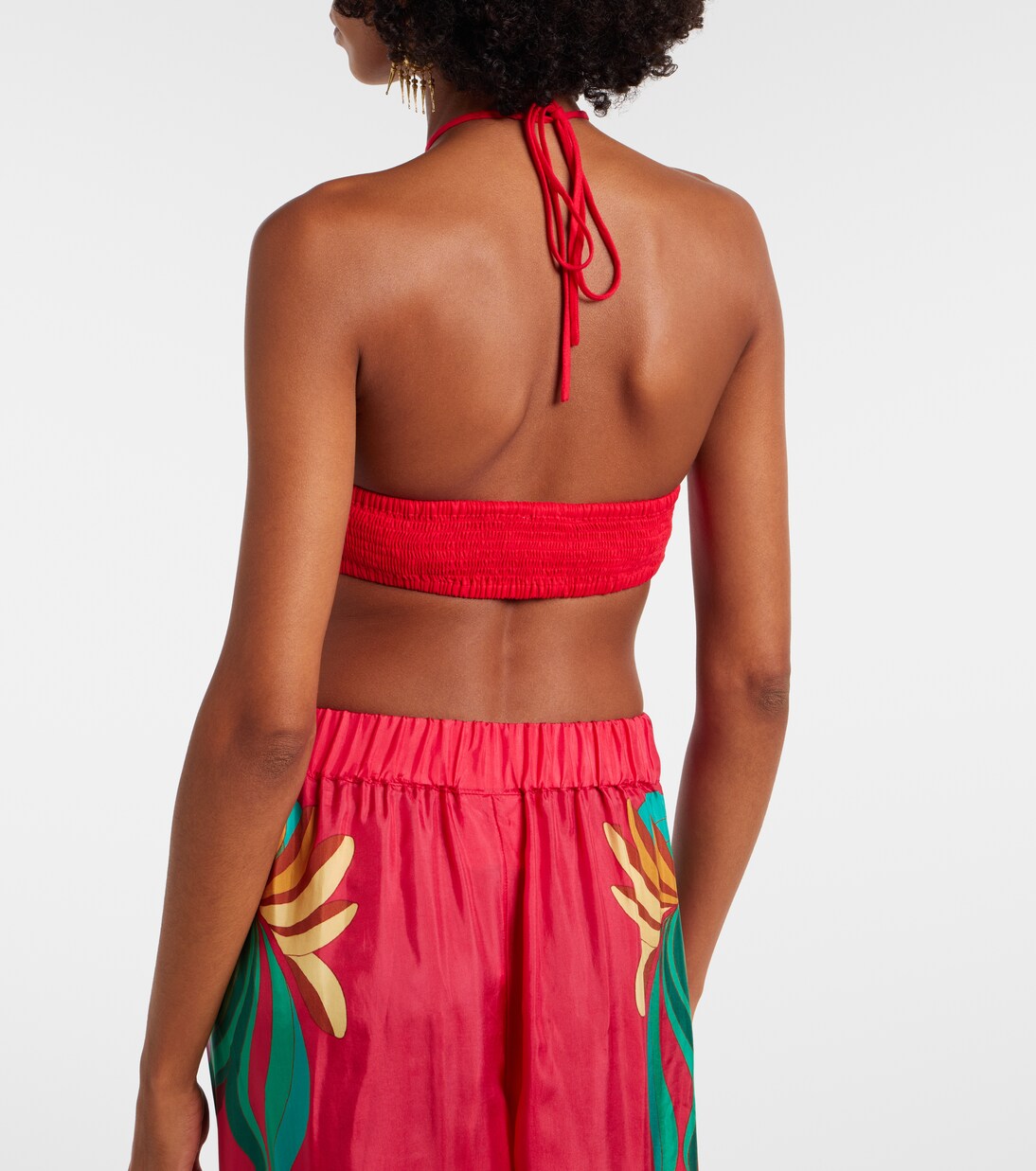 Banana Queen linen-blend crop top | Farm Rio