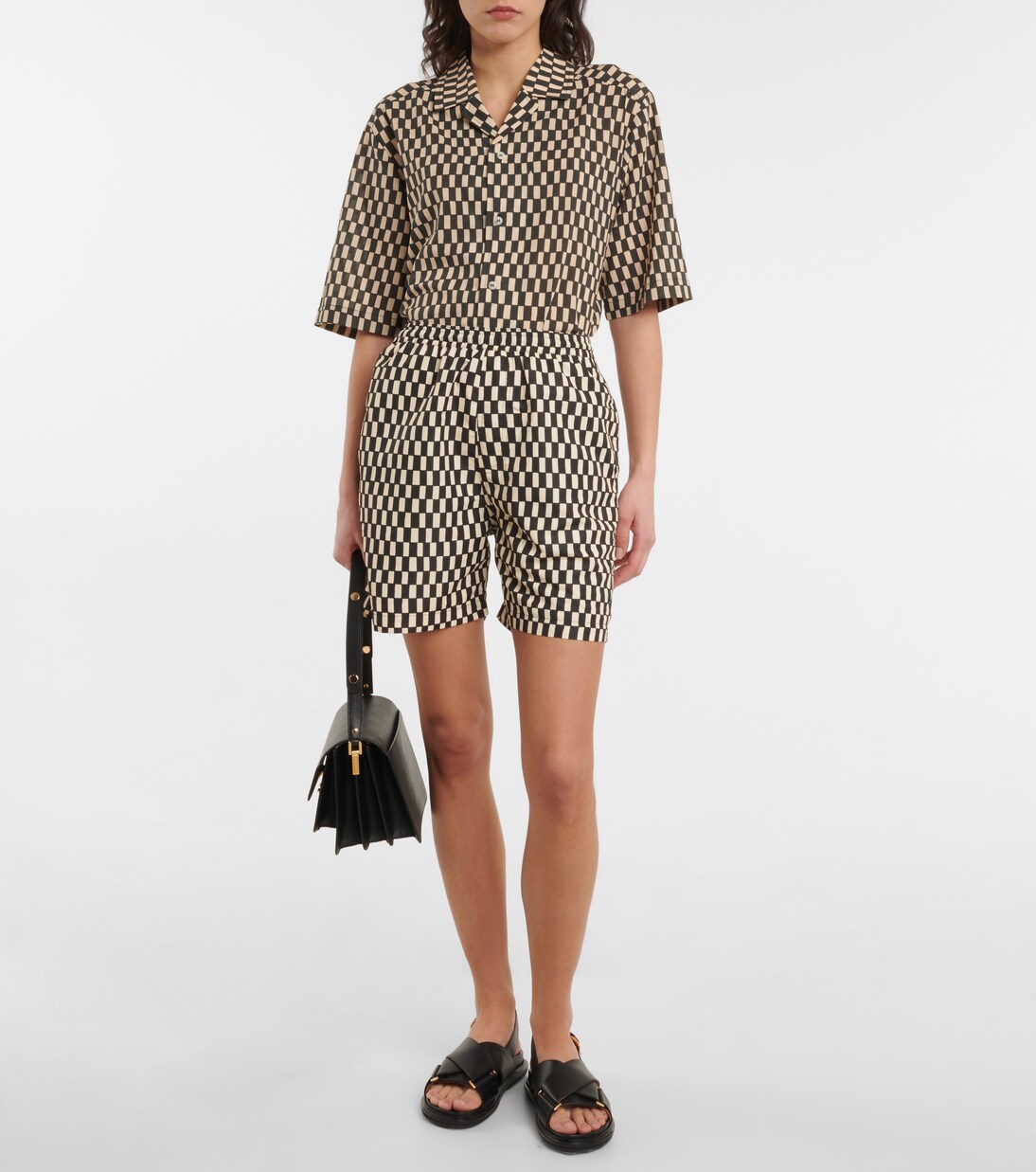 Top Maitho en coton à carreaux | Nanushka