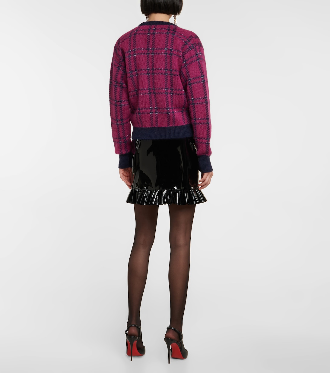 Karierter Cardigan aus Jacquard | Alessandra Rich