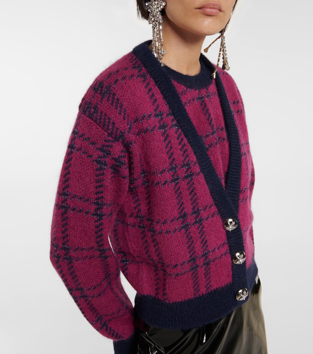 Karierter Cardigan aus Jacquard | Alessandra Rich