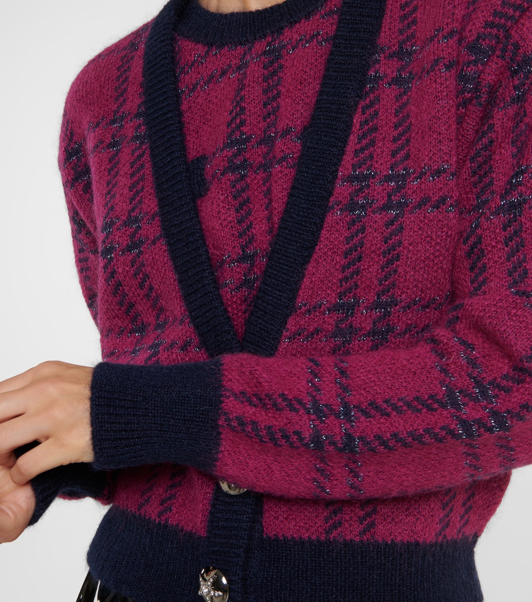 Karierter Cardigan aus Jacquard | Alessandra Rich
