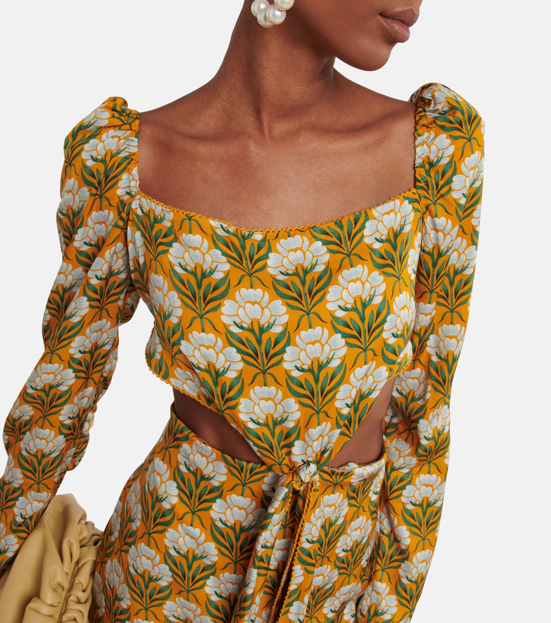 Robe longue Cuarzo à fleurs | Agua by Agua Bendita