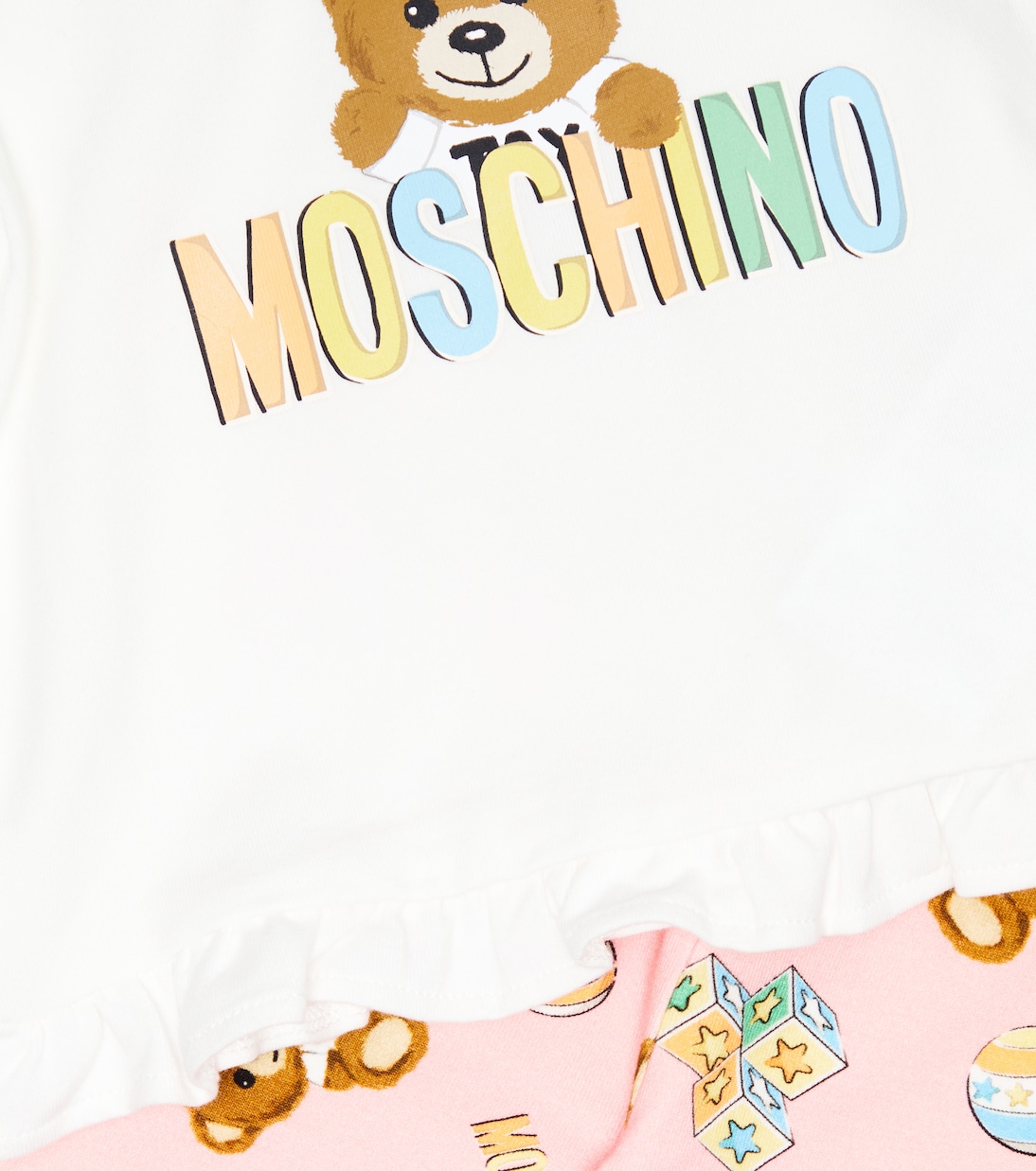 Baby set of cotton-blend T-shirt and shorts | Moschino Kids