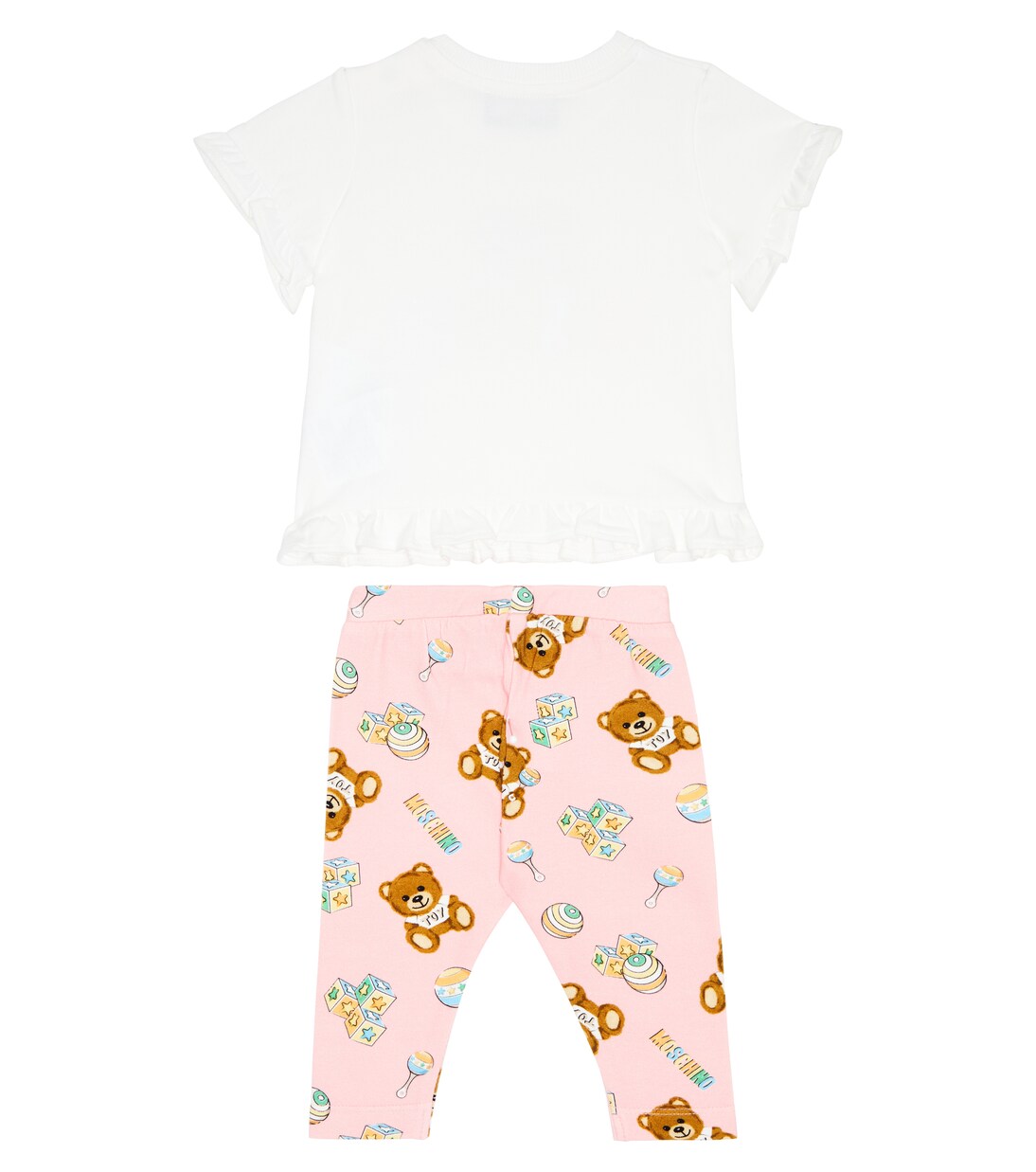 Baby set of cotton-blend T-shirt and shorts | Moschino Kids