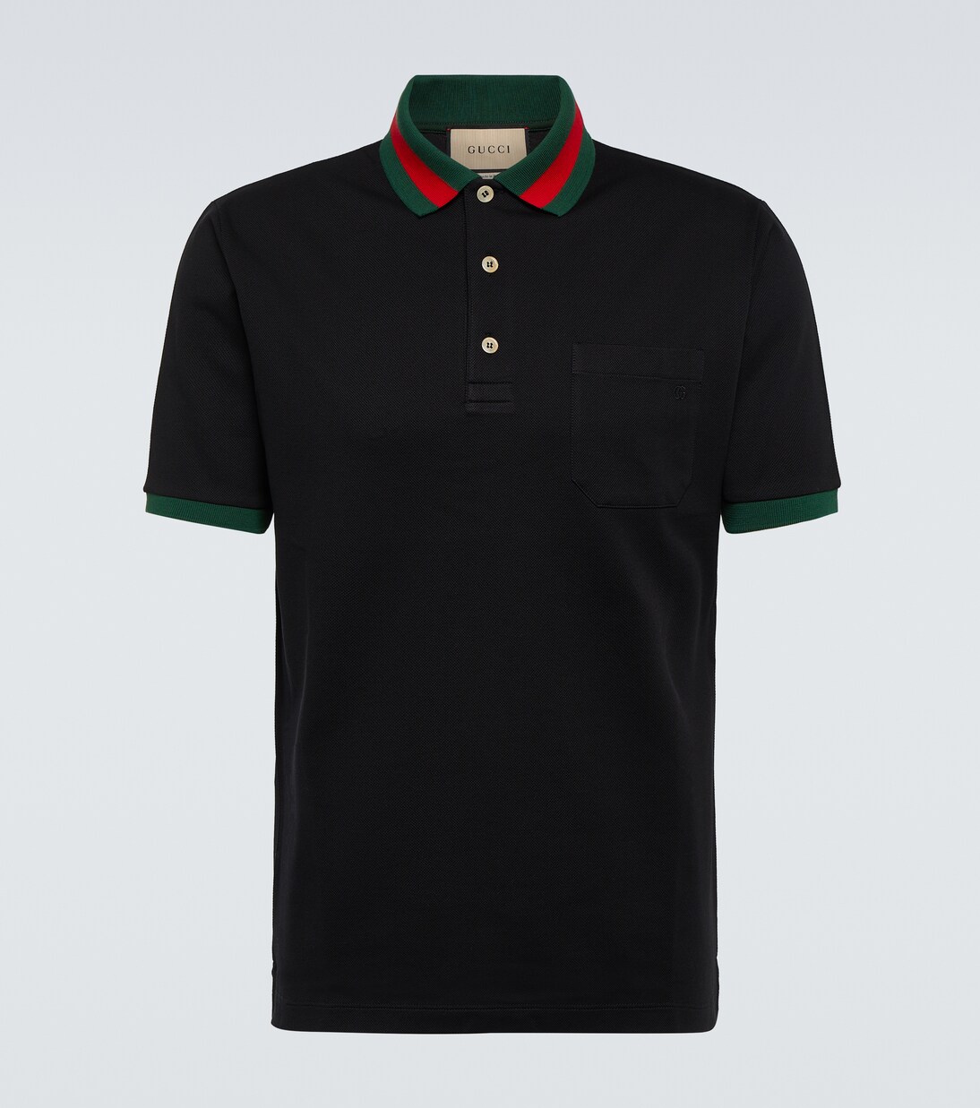 Polo de piqué de algodón con Web | Gucci