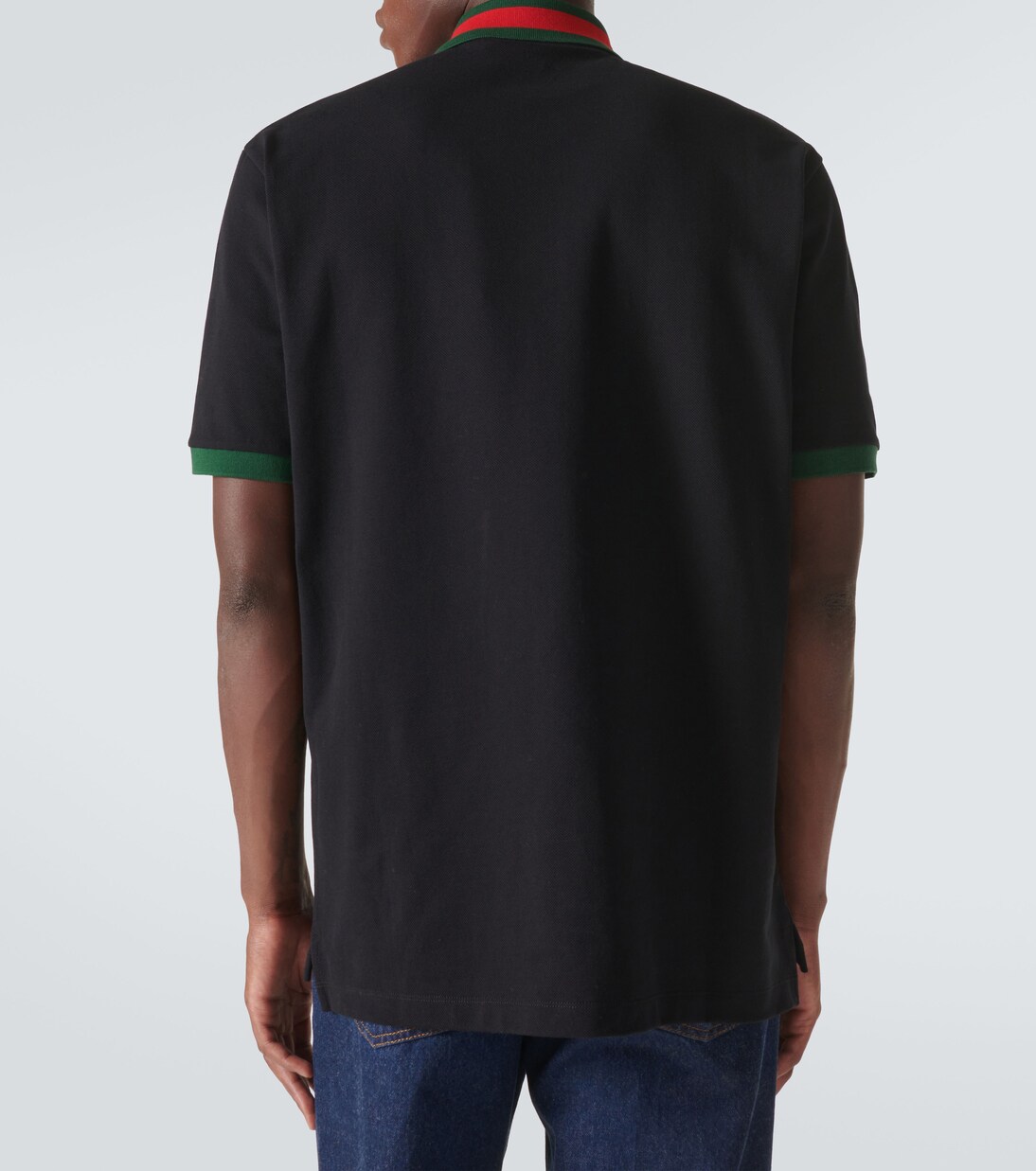 Polo de piqué de algodón con Web | Gucci