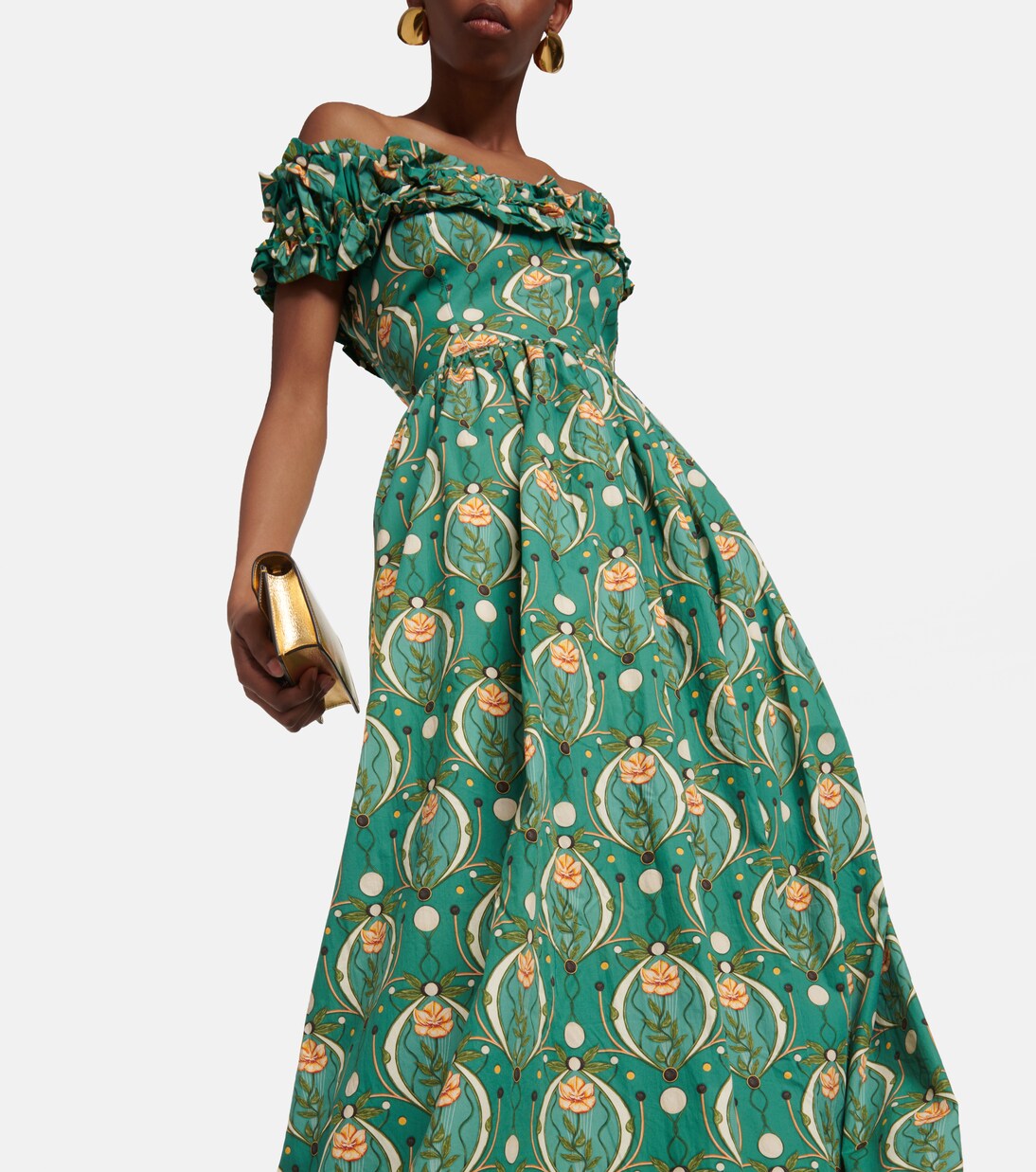 Robe longue Espliego Lunar imprimée en coton | Agua by Agua Bendita