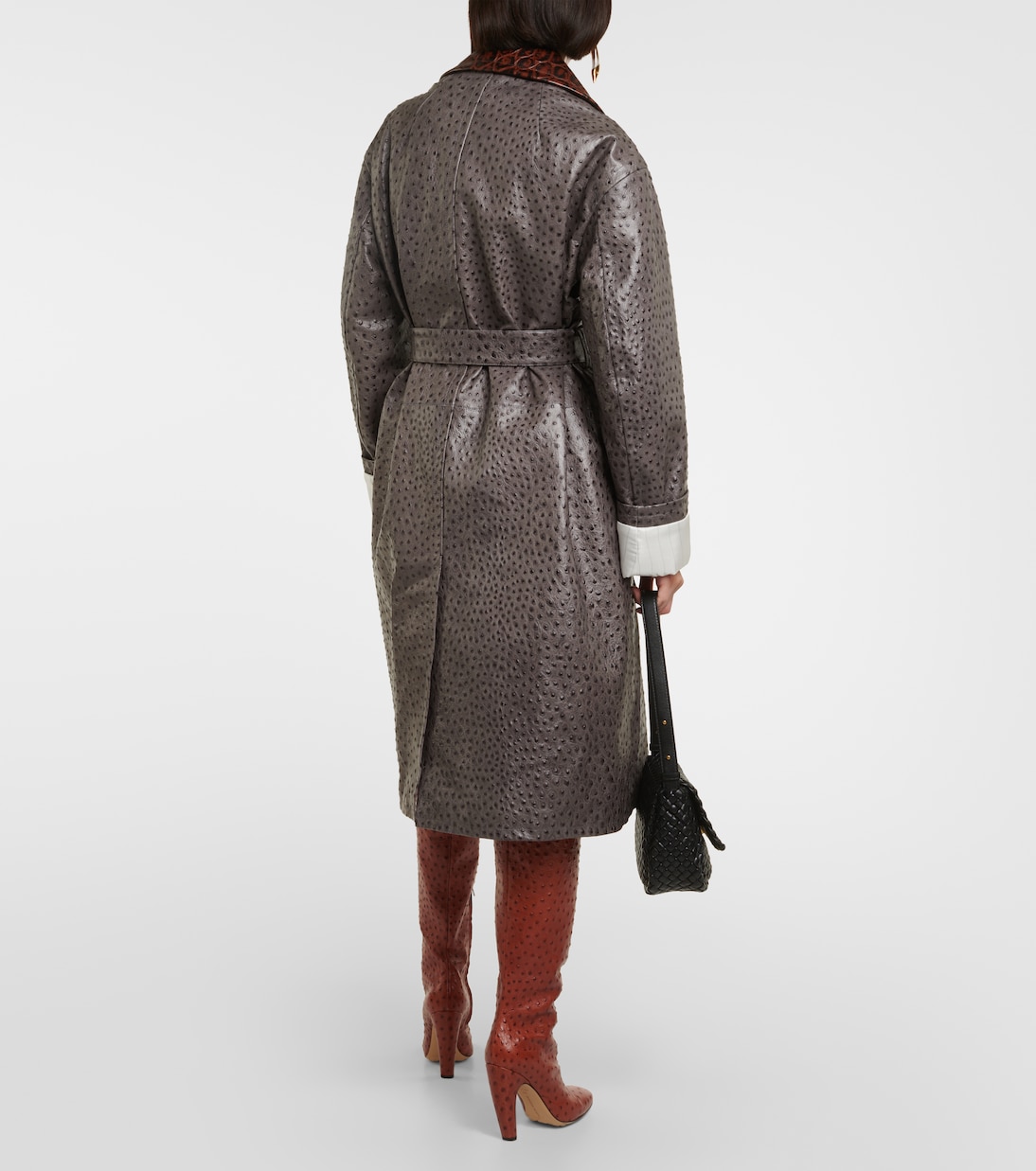 Embossed leather coat | Bottega Veneta