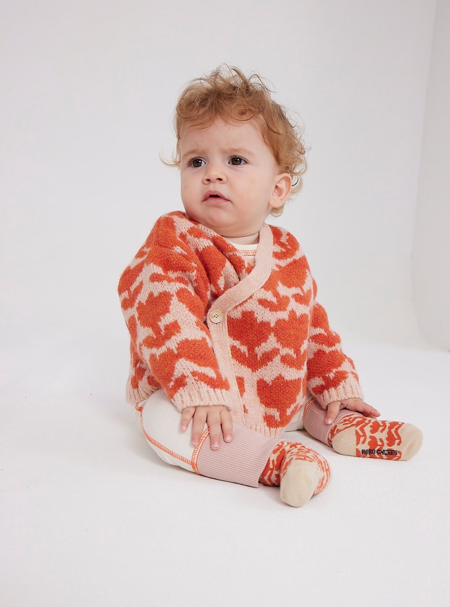 Bebé - cárdigan de intarsia floral | Bobo Choses